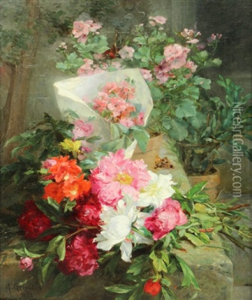 Les Fleurs De Printemps Oil Painting - Antoine Grivolas