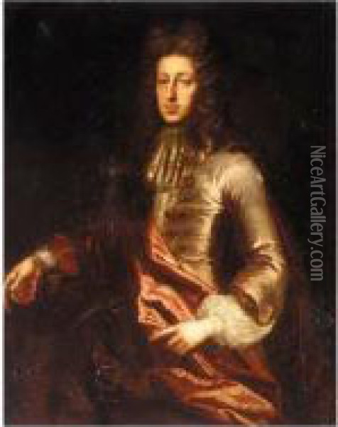 Portrait Of A Gentleman Oil Painting - John Riley