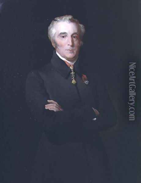 Portrait of Arthur Wellesley, 1st Duke of Wellington (1769-1852) wearing the Order of the Golden Fleece Oil Painting - Henry Perronet Briggs