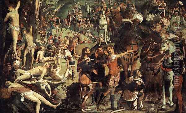The Martyrdom of the Ten Thousand (fragment) 2 Oil Painting - Jacopo Tintoretto (Robusti)