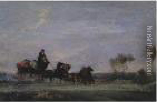 Break A Quatre Cheveaux Oil Painting - Gustave Moreau