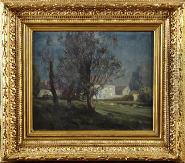 Gardsmotiv Oil Painting - Gustave Albert