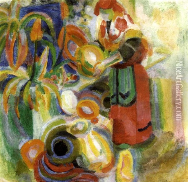 La Grande Portugaise (etude) Oil Painting - Robert Delaunay