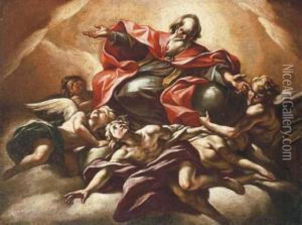 God The Father In Glory Oil Painting - Giovan Battista Beinaschi
