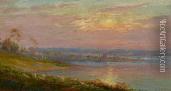 Bay Of Baltimore Oil Painting - Charles A. Watson