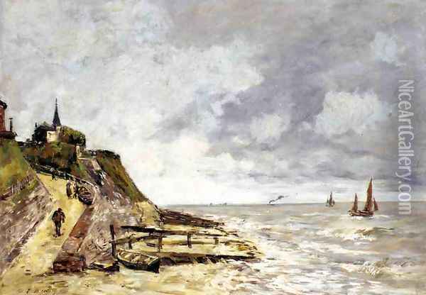 The Shore and the Sea, Villerville Oil Painting - Eugene Boudin