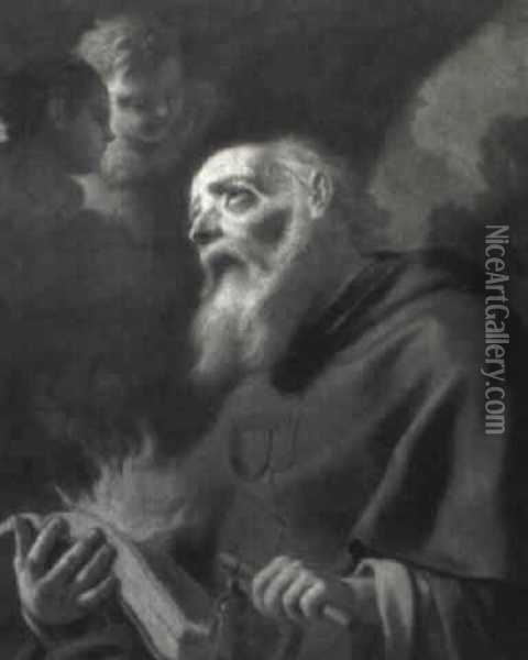 St. Anthony The Great Oil Painting - Francesco de Mura