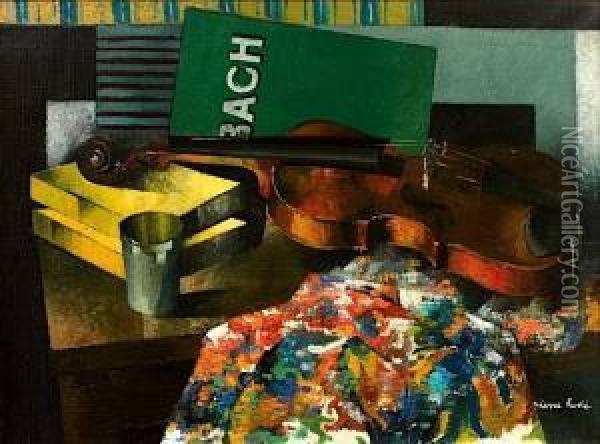 Nature Morte, Hommage A Bach Oil Painting - Pierre Hode