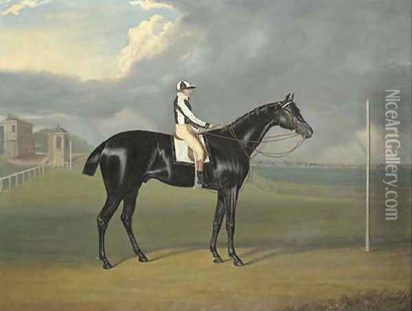 Jerry, winner of the 1824 St. Leger, with Ben Smith up, by a post at Doncaster Oil Painting - David of York Dalby
