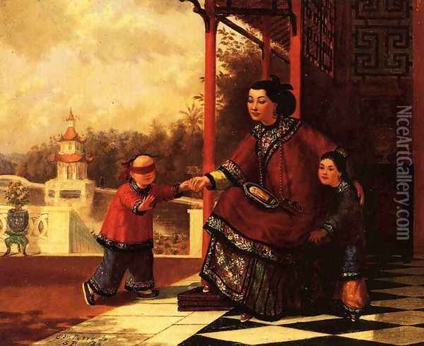 Chinese Family Oil Painting - Enoch Wood Perry