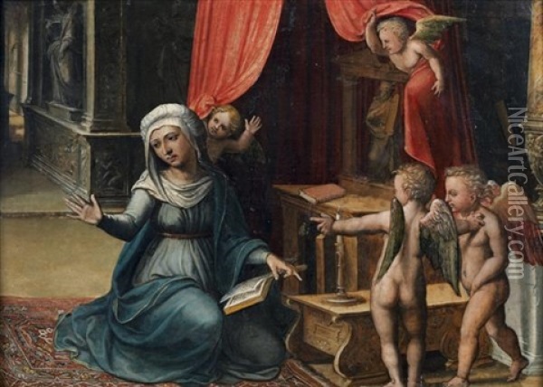 La Vierge De L'annonciation Oil Painting - Amico Aspertini