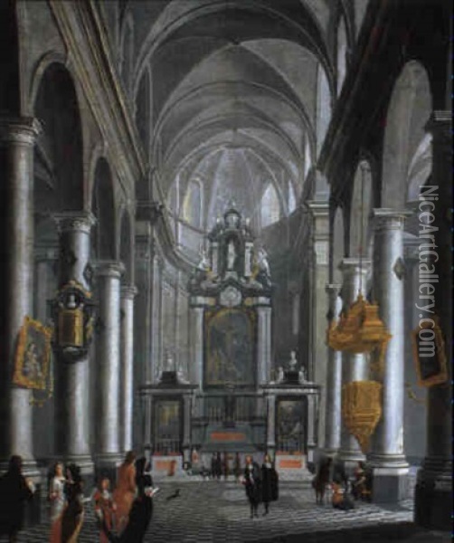 Kircheninneres Mit Figuren Oil Painting - Wilhelm Schubert van Ehrenberg