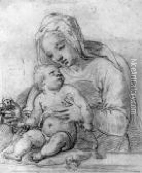 The Madonna And Child Oil Painting - Alessandro Casolani