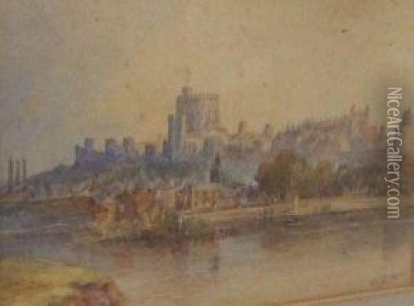 Windsor Castle Oil Painting - Alfred Young Nutt