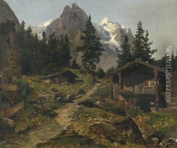 Akademie Unter Alb. Zimmermann Oil Painting - Adolf Gustav Ditscheiner