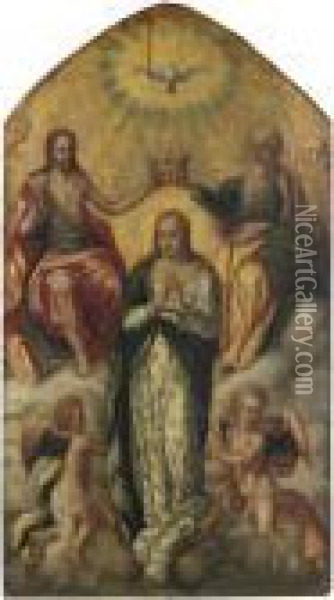 The Coronation Of The Virgin Oil Painting - Denys Fiammingo Calvaert