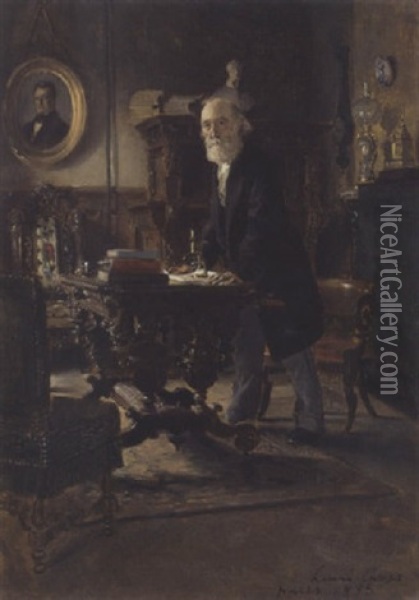 Le Docteur Soin Dans Son Cabinet Parisien Oil Painting - Henri-Edmond Cross