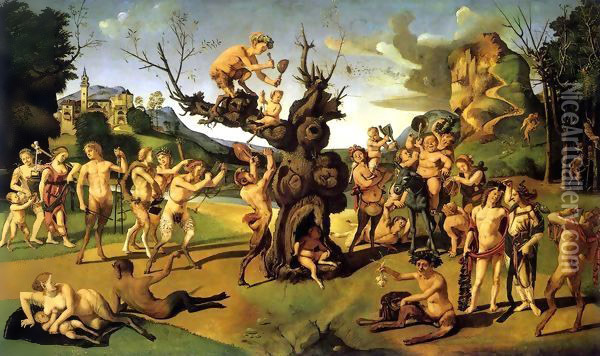 The Discovery of Honey c. 1505-1510 Oil Painting - Piero Di Cosimo