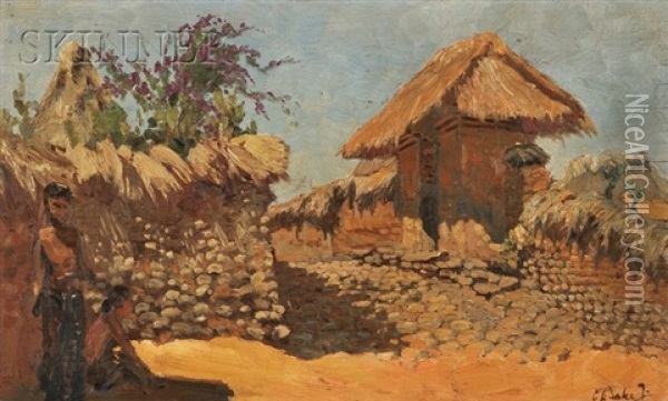Southeast Asian Village Oil Painting - Carel Lodewijk Dake the Younger