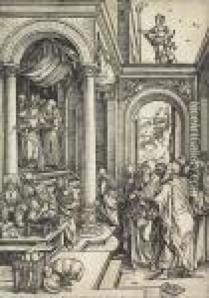 The Presentation In The Temple. Oil Painting - Albrecht Durer