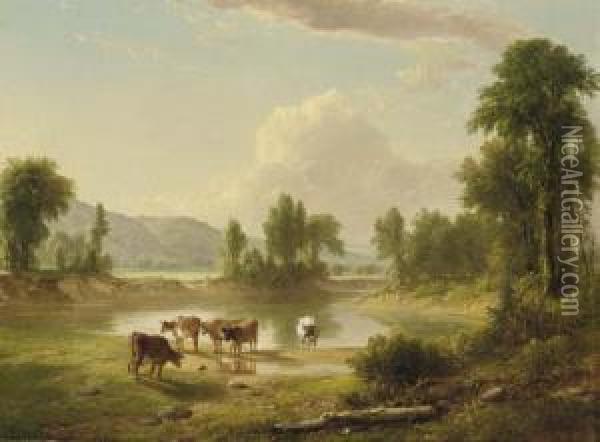 View Of Esopus Creek, Ulster County, New York Oil Painting - Asher Brown Durand