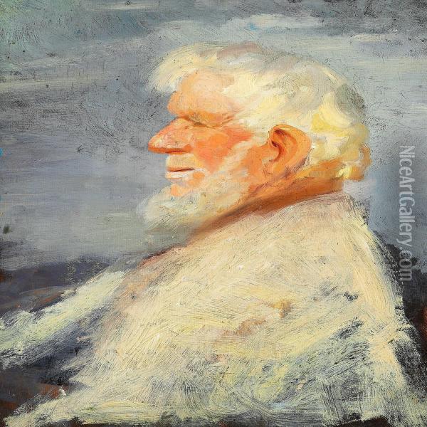Gammel Fisker Med Hvidt Skaeg Oil Painting - Anna Ancher