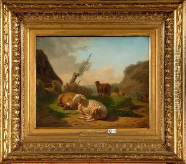 Moutons Au Pre Oil Painting - Balthasar Paul Ommeganck