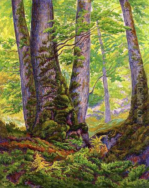 Three Beeches Oil Painting - Paul-Elie Ranson