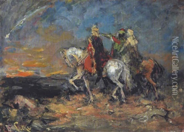 Die Heiligen Drei Konige Oil Painting - Ferdinand Leeke
