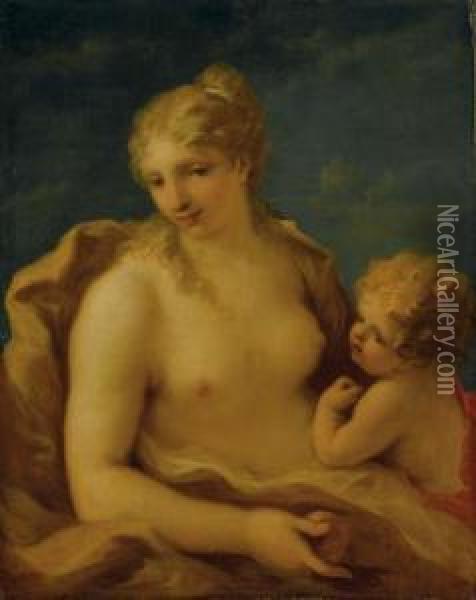Venere E Amorino Oil Painting - Giovanni Antonio Pellegrini
