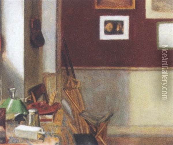 Interior Fra Et Maleratelier Oil Painting - Hermann Carl Siegumfeldt