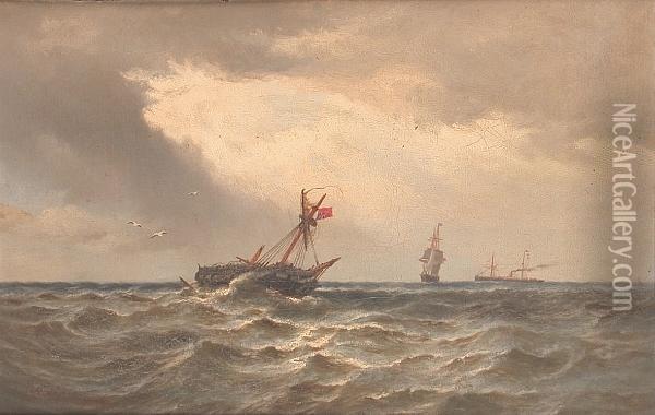 The Wreck Oil Painting - Henry A. Luscombe