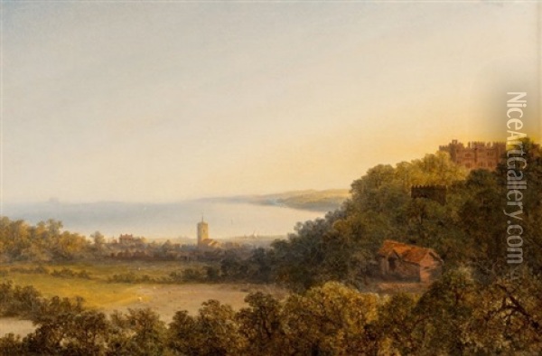 View Of Dunster, Somerset Oil Painting - Edmund John Niemann