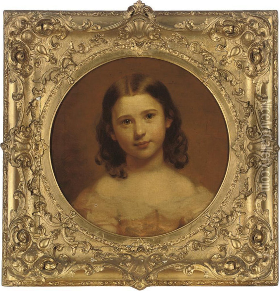 Portrait Of The Artist's Daughter Oil Painting - William Bradley