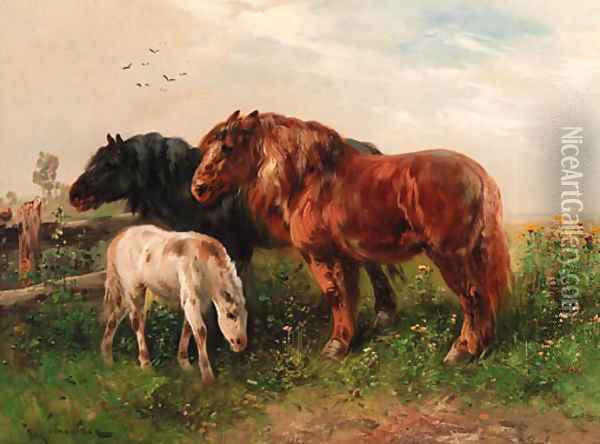 Horses Oil Painting - Henri Schouten