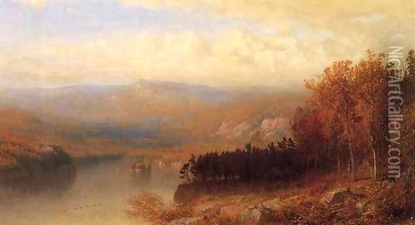 Adirondack Scene in Autumn 1871 1872 Oil Painting - Alexander Helwig Wyant