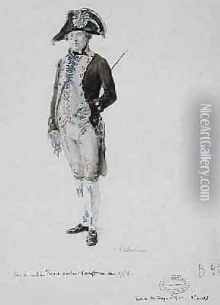 A Consul of France wearing the uniform of 1776 Oil Painting - L. Malespine