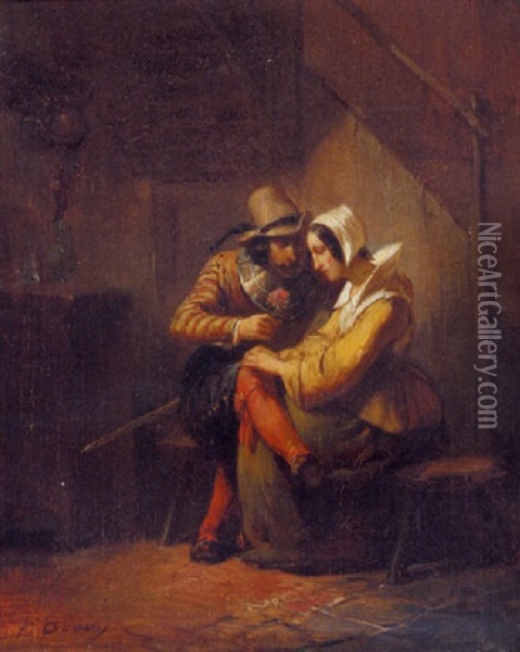 The Proposal Oil Painting - Firmin Bouvy