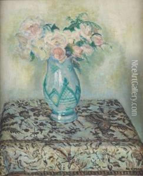 Roses Epanouies Oil Painting - Georges Morren