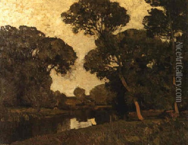 A Pastoral Scene Oil Painting - Sir Alfred East