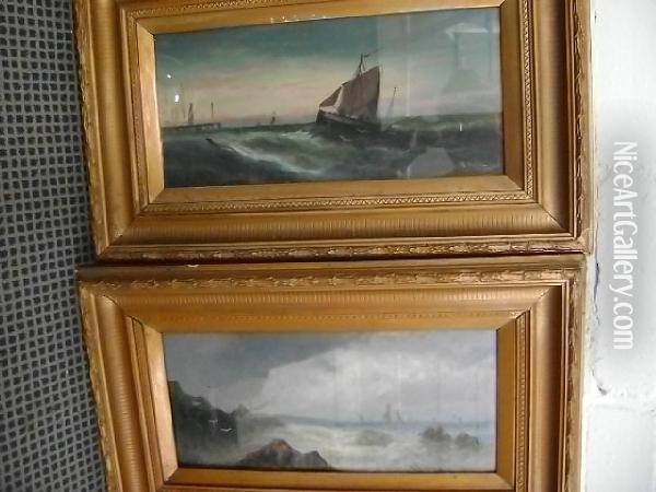 Seascapes With Sailing Vessels Oil Painting - William Matthew Hale
