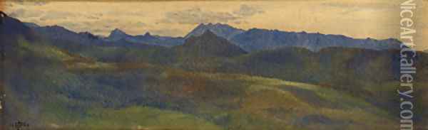 A mountainous landscape Oil Painting - Sir Edward John Poynter