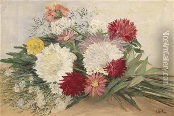 Chrysanthemums Oil Painting - Gustav Koken