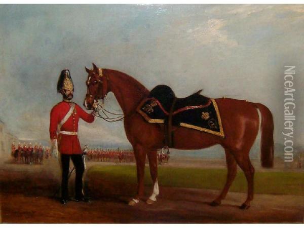 Charger Belonging To Colonel Arthur Bentick Oil Painting - John Jnr. Ferneley