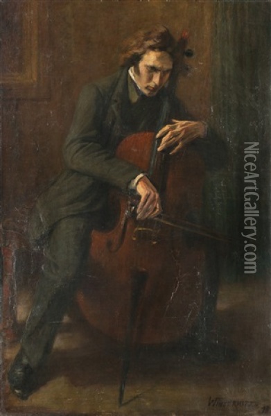 Der Cellist Oil Painting - Richard Winternitz