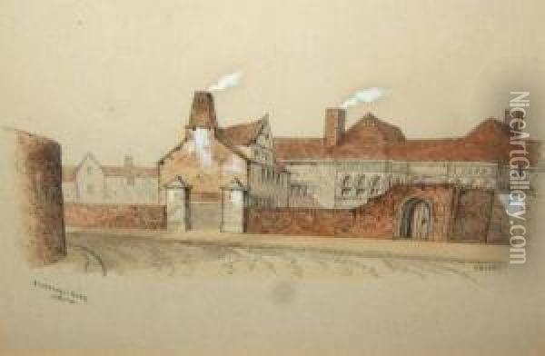 Bishop Hall's Palace Norwich Oil Painting - Edward Pococke