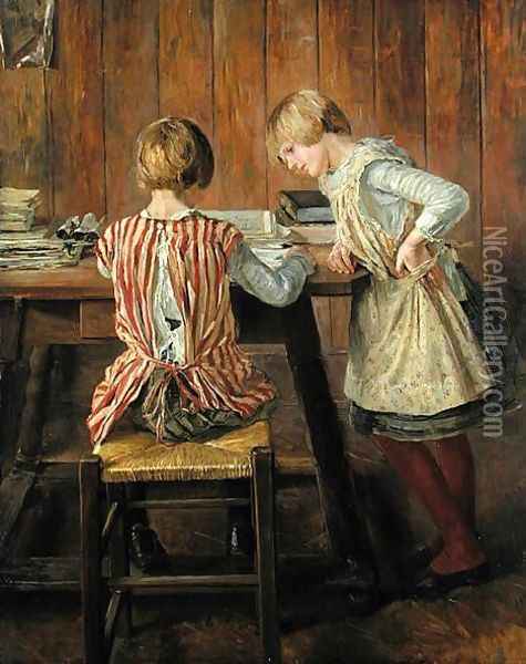 The Picture-Book, 1889 Oil Painting - Fritz von Uhde
