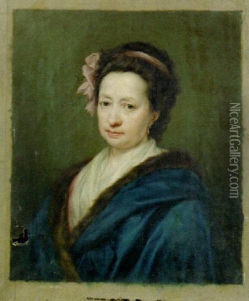 Ritratto Della Moglie, La Pittrice Therese Mengs Oil Painting - Anton von Maron