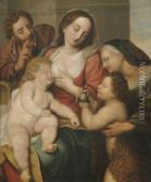 Die Heilige Familie Mit Dem Johannesknaben Und Der Heiligen Elisabeth Oil Painting - Peter Paul Rubens