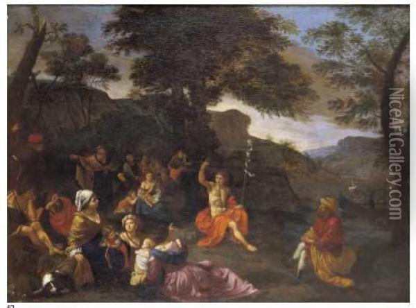 Predica Di San Giovanni Battista Oil Painting - Lorenzo Pasinelli